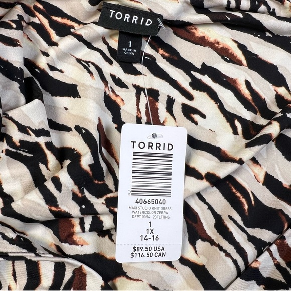 Torrid Animal Print Dress Cutout Sweetheart Zebra NWT Midi Slit Women's 14/16 1X - Picture 13 of 15